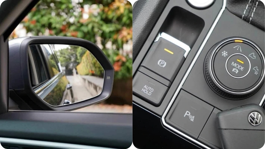 Hai tính năng an toàn khác được trang bị thêm trên VW Teramont Limited Edition là giữ phanh tự động Auto Hold và cảnh báo điểm mù