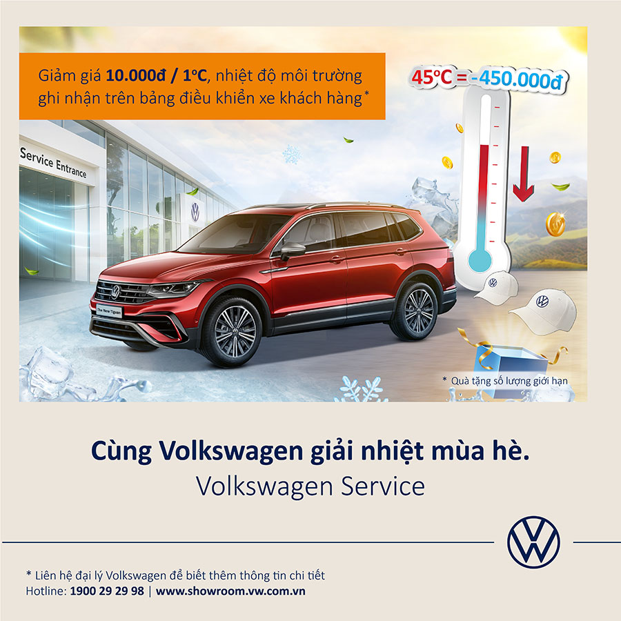 Ưu Đãi Bảo Dưỡng Độc Quyền – “Cùng Volkswagen Giải Nhiệt Mùa Hè”